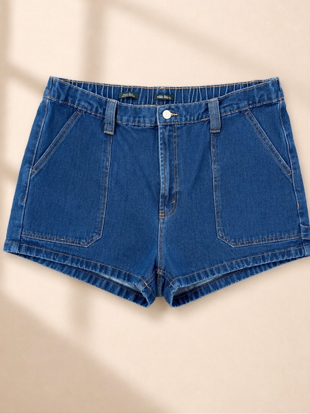 Plus Size High Rise Patch Pocket Denim Shorts | Summer Coastal Cowgirl Chic | 16